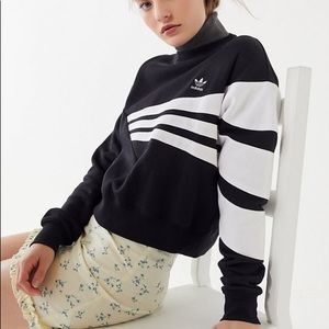 Adidas Geometric 3-Stripe Cropped Sweatshirt